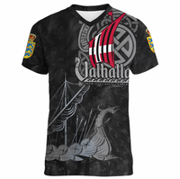 Viking Clothing Viking Denmark Drakkar V neck T shirt RLT12 - Wonder Print Shop