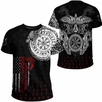 Viking Clothing Viking American Dragon Tattoo Valknut and Vegvisir T Shirt RLT12 - Wonder Print Shop