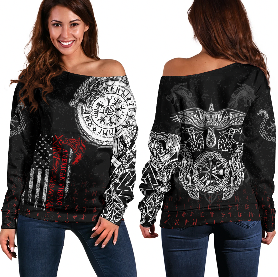 Viking Clothing Viking American Dragon Tattoo Valknut and Vegvisir RLT12 - Wonder Print Shop