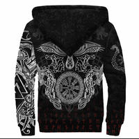 Viking Clothing Viking American Dragon Tattoo Valknut and Vegvisir Sherpa Hoodie RLT12 - Wonder Print Shop