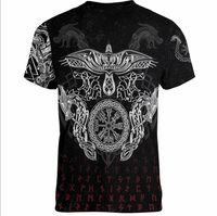 Viking Clothing Viking American Dragon Tattoo Valknut and Vegvisir T shirt RLT12 - Wonder Print Shop