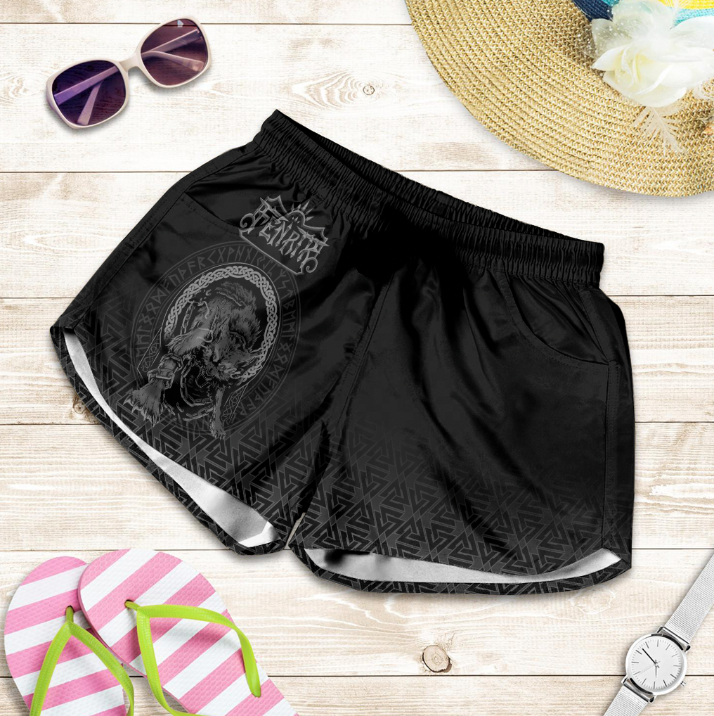 viking-womens-shorts-fenrir-norse-3d-tattoo