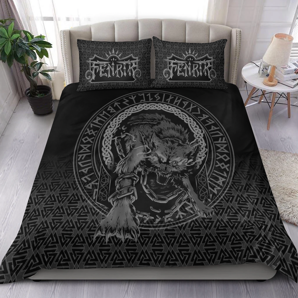 Viking Bedding Set Fenrir Norse 3D Tattoo RLT12 - Wonder Print Shop