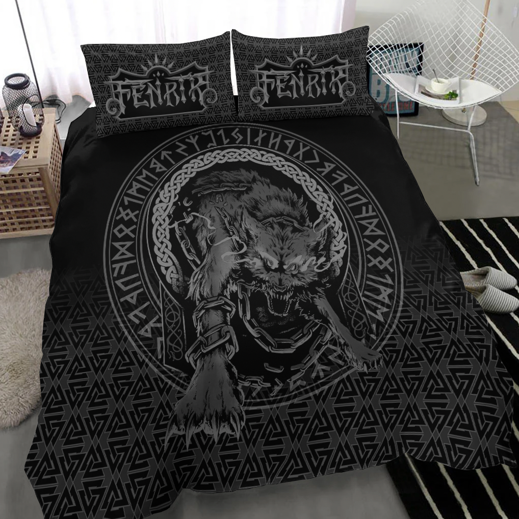 Viking Bedding Set Fenrir Norse 3D Tattoo RLT12 - Wonder Print Shop