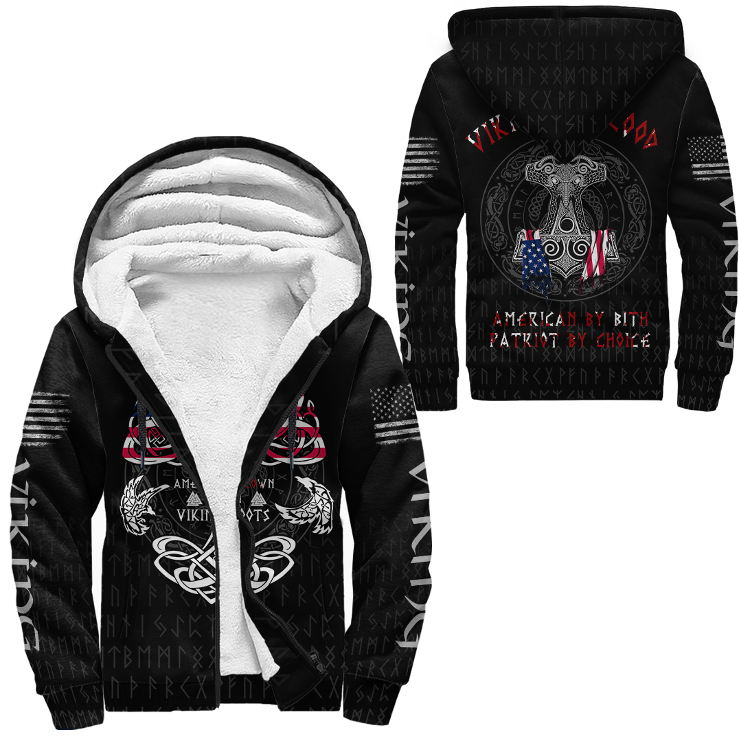 Viking Clothing Viking American By Blood Sherpa Hoodie RLT12 - Wonder Print Shop