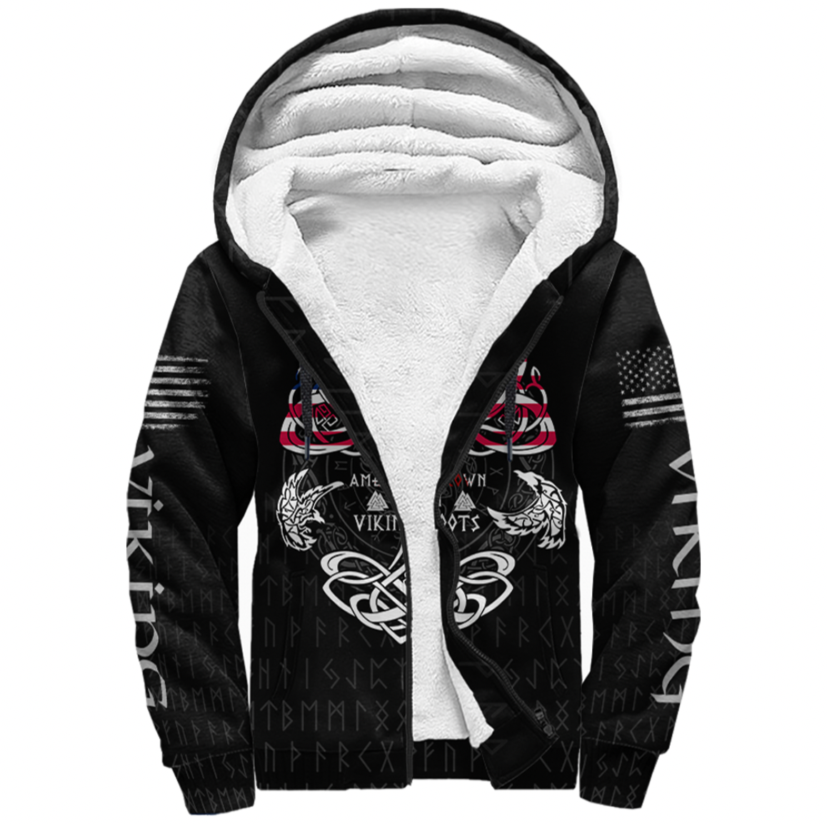 Viking Clothing Viking American By Blood Sherpa Hoodie RLT12 - Wonder Print Shop