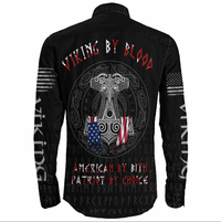 Viking Clothing Viking American By Blood Long Sleeve Button Shirt RLT12 - Wonder Print Shop