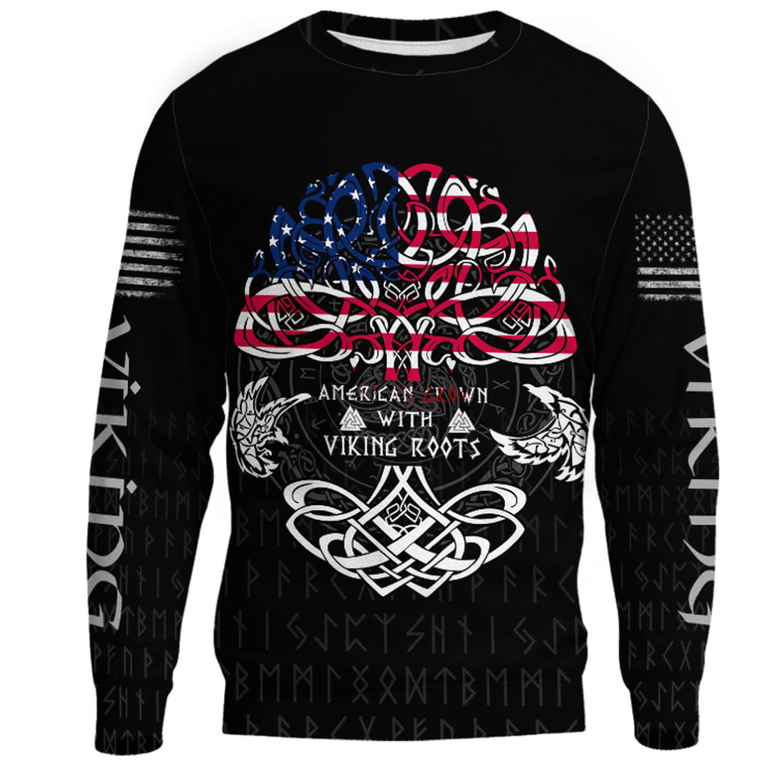 Viking Clothing Viking American By Blood Sweatshirts RLT12 - Wonder Print Shop