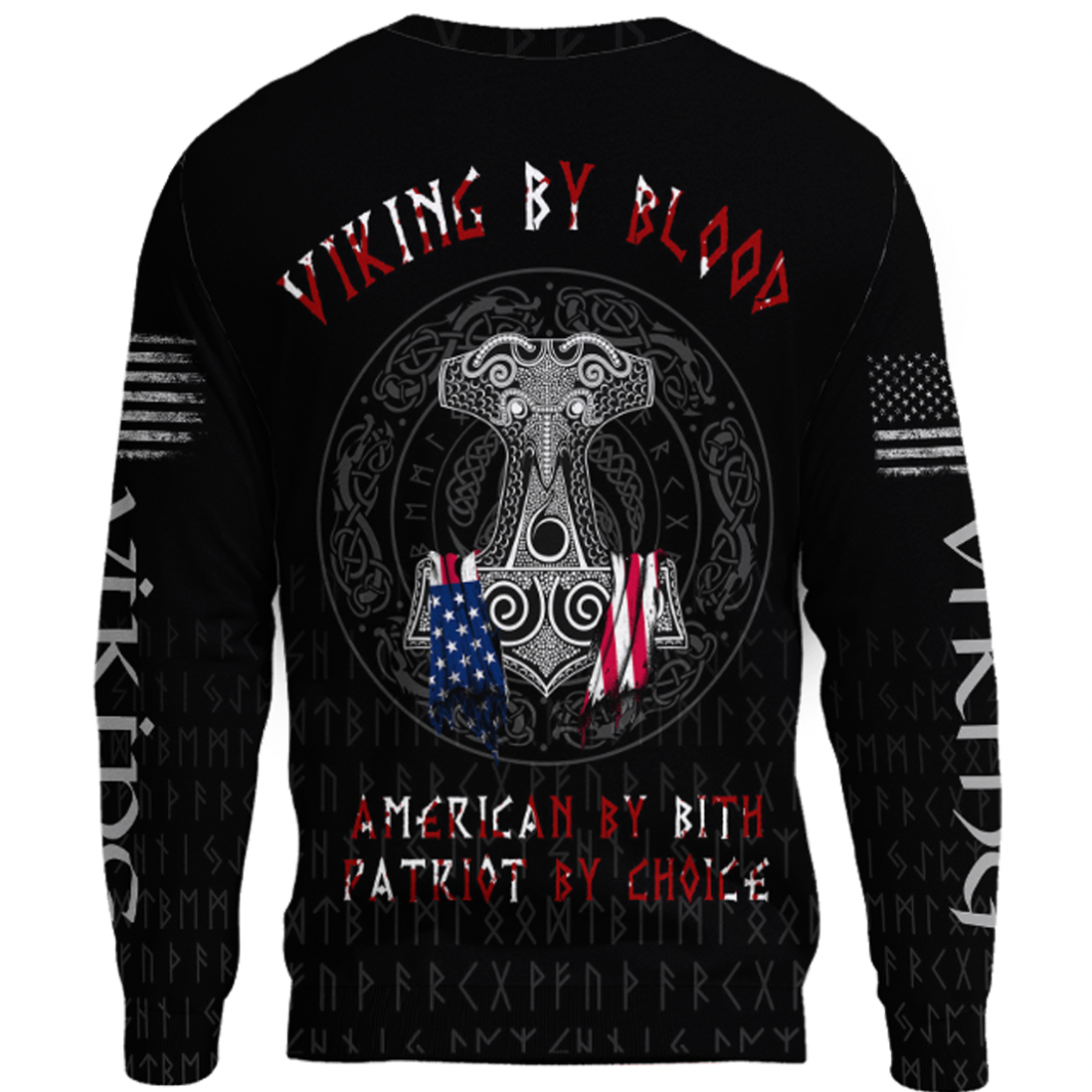 Viking Clothing Viking American By Blood Sweatshirts RLT12 - Wonder Print Shop