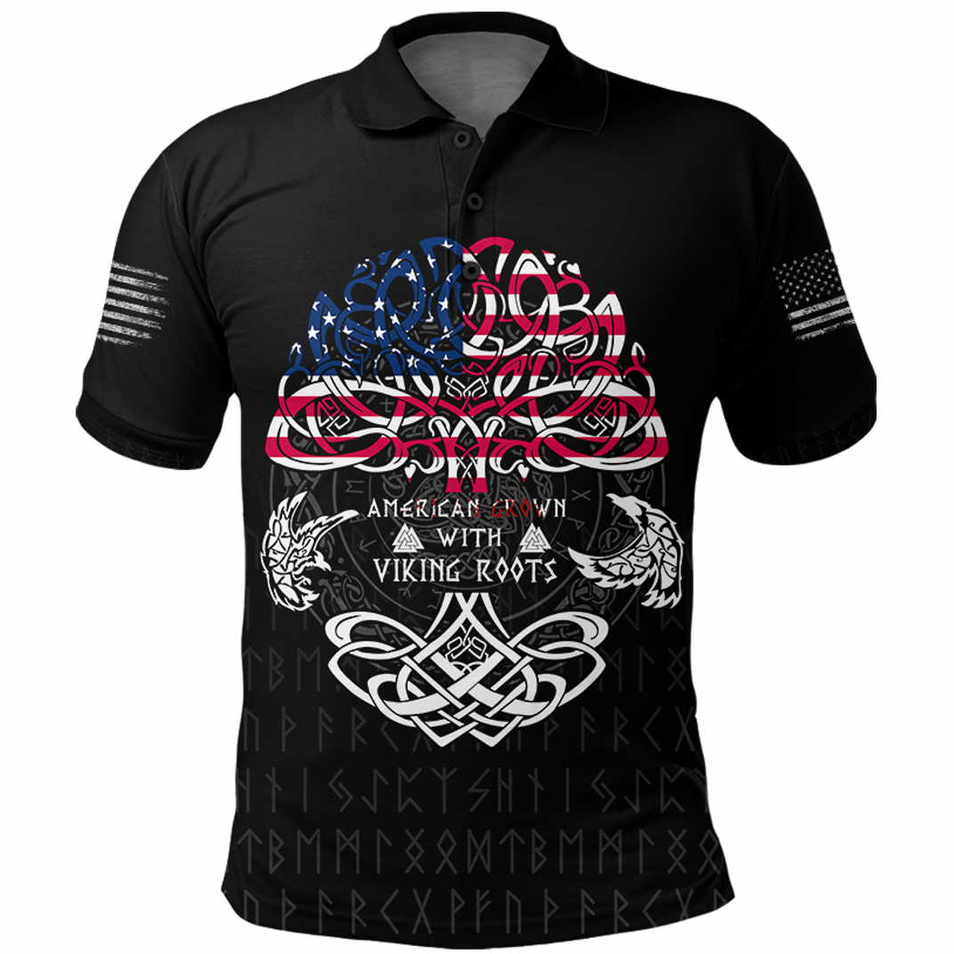 Viking Clothing Viking American By Blood Polo Shirt RLT12 - Wonder Print Shop