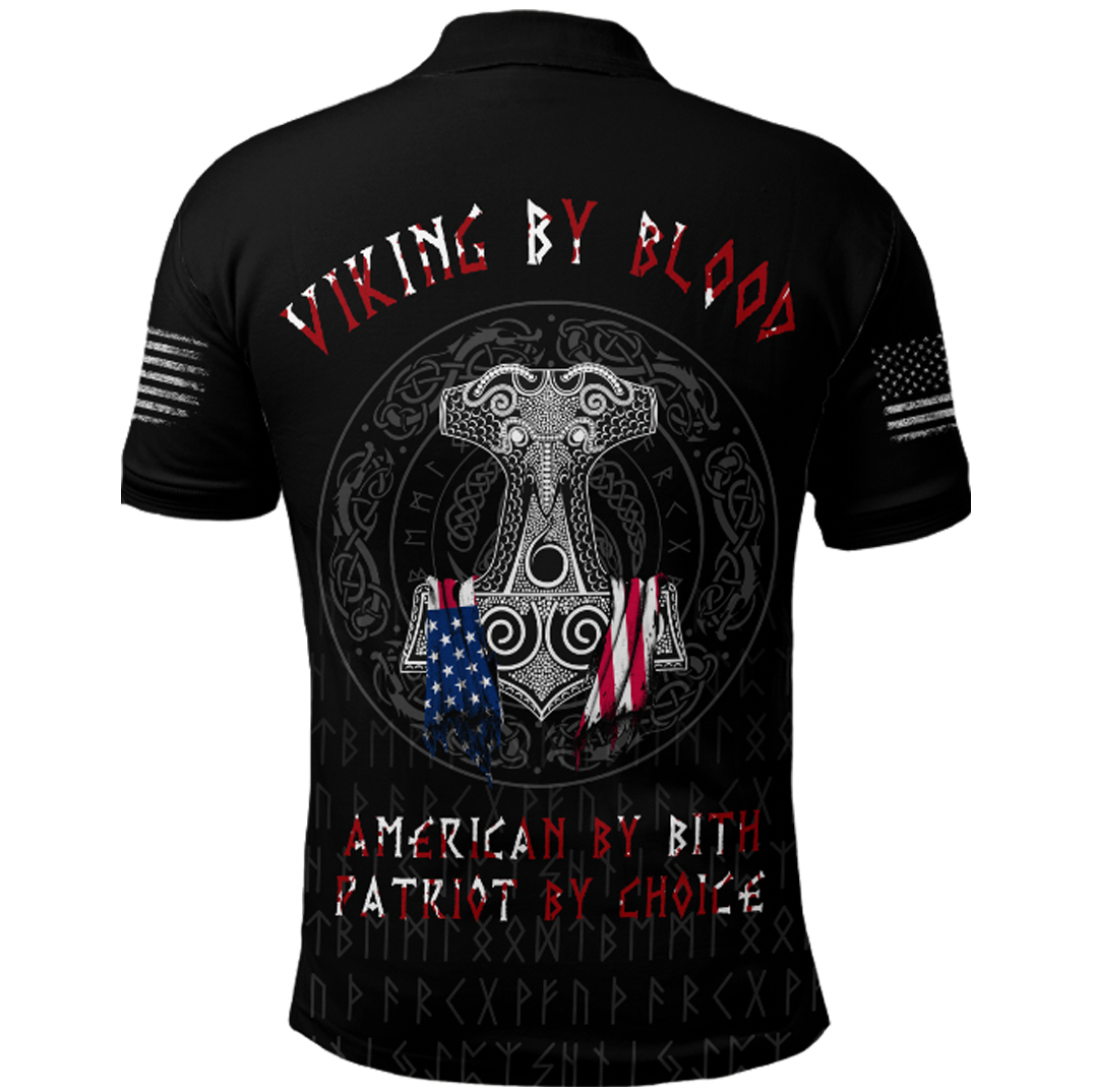 Viking Clothing Viking American By Blood Polo Shirt RLT12 - Wonder Print Shop
