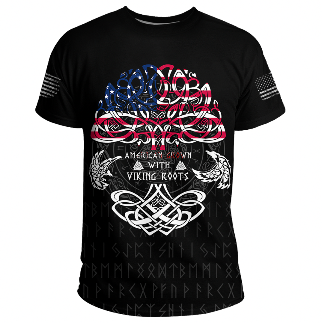 Viking Clothing Viking American By Blood T Shirt RLT12 - Wonder Print Shop