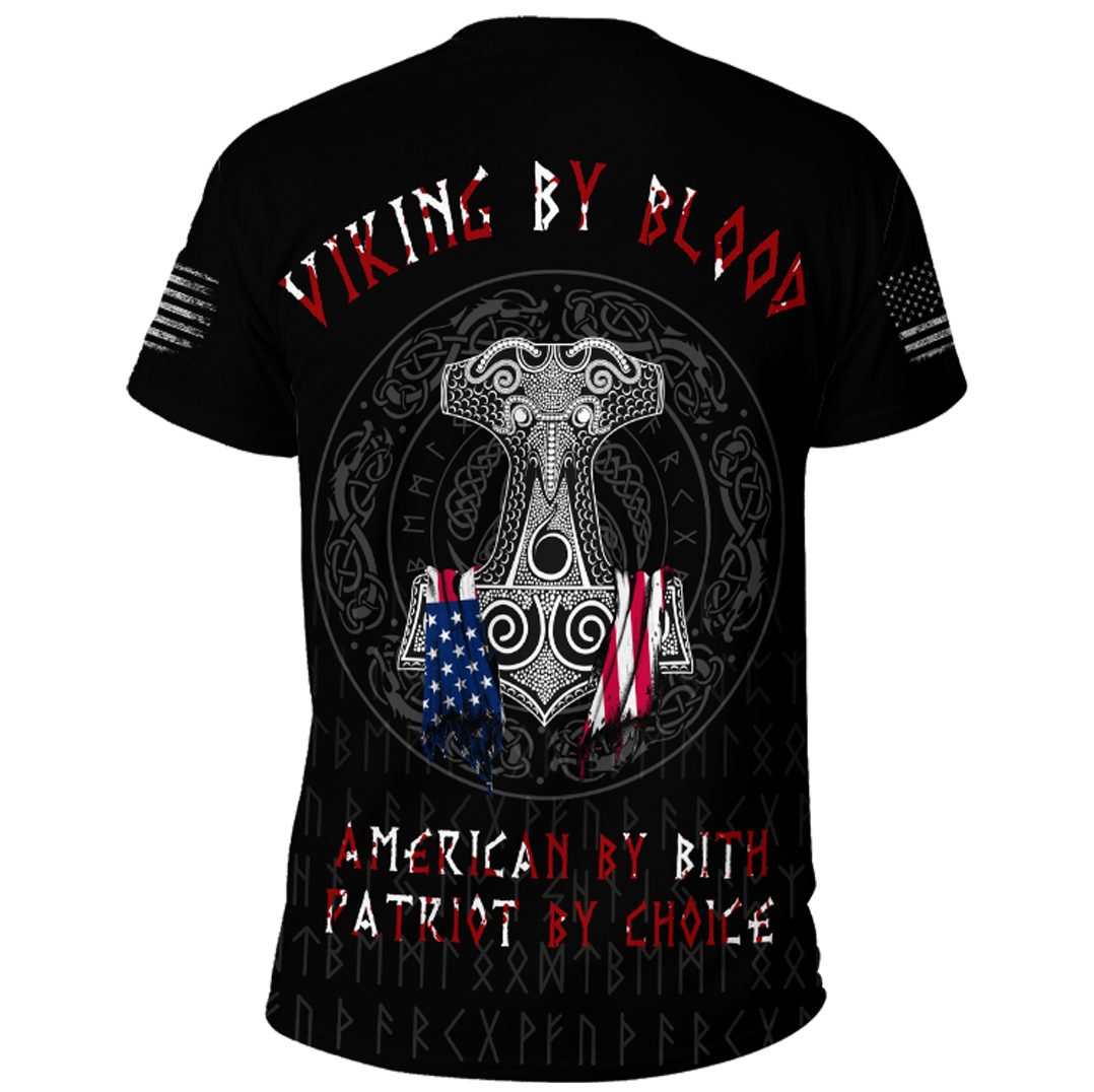 Viking Clothing Viking American By Blood T Shirt RLT12 - Wonder Print Shop
