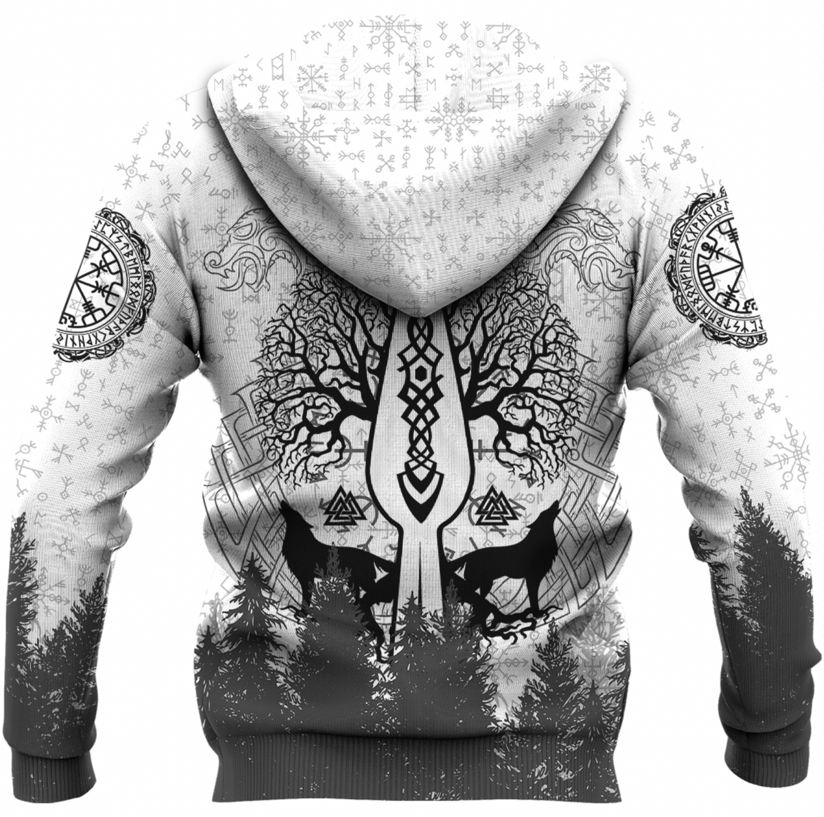 Viking Clothing Viking Odin and Raven Forest Hoodie RLT12 - Wonder Print Shop