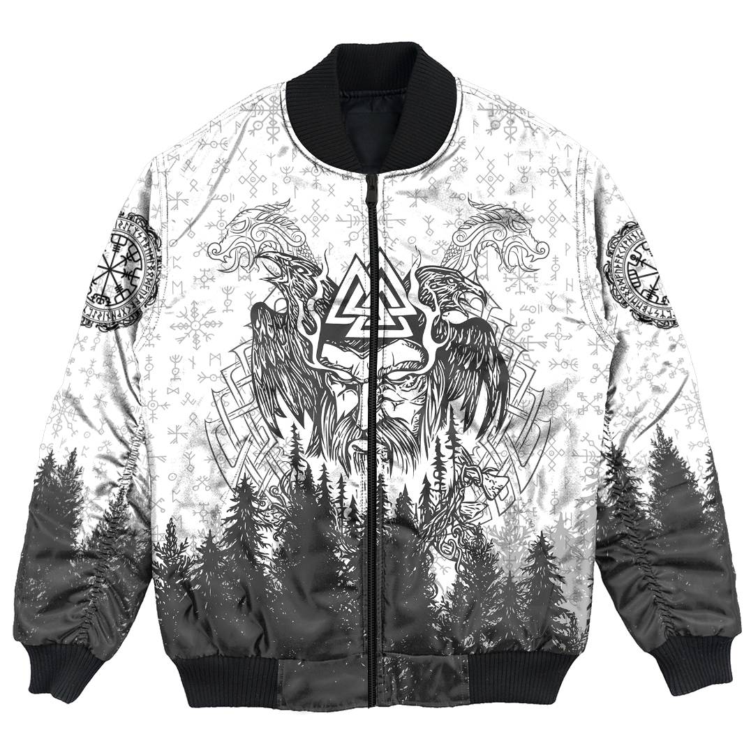 Viking Clothing Viking Odin and Raven Forest Bomber Jacket RLT12 - Wonder Print Shop