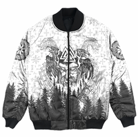 Viking Clothing Viking Odin and Raven Forest Bomber Jacket RLT12 - Wonder Print Shop