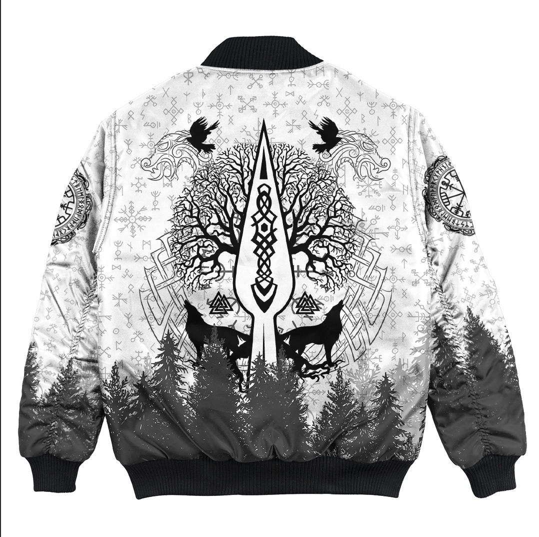 Viking Clothing Viking Odin and Raven Forest Bomber Jacket RLT12 - Wonder Print Shop
