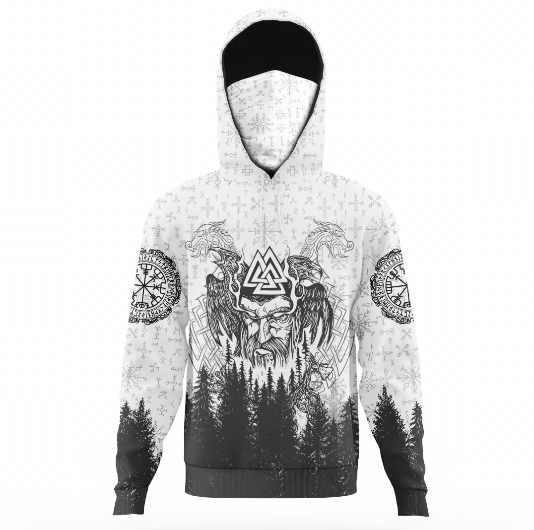 Viking Clothing Viking Odin and Raven Forest Gaiter Hoodie RLT12 - Wonder Print Shop