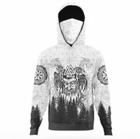 Viking Clothing Viking Odin and Raven Forest Gaiter Hoodie RLT12 - Wonder Print Shop