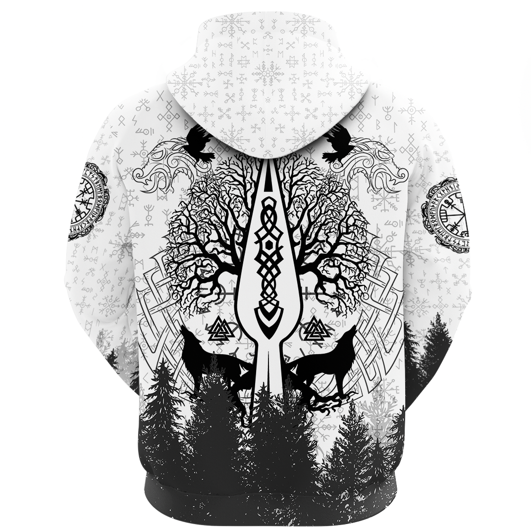 Viking Clothing Viking Odin and Raven Forest Gaiter Hoodie RLT12 - Wonder Print Shop