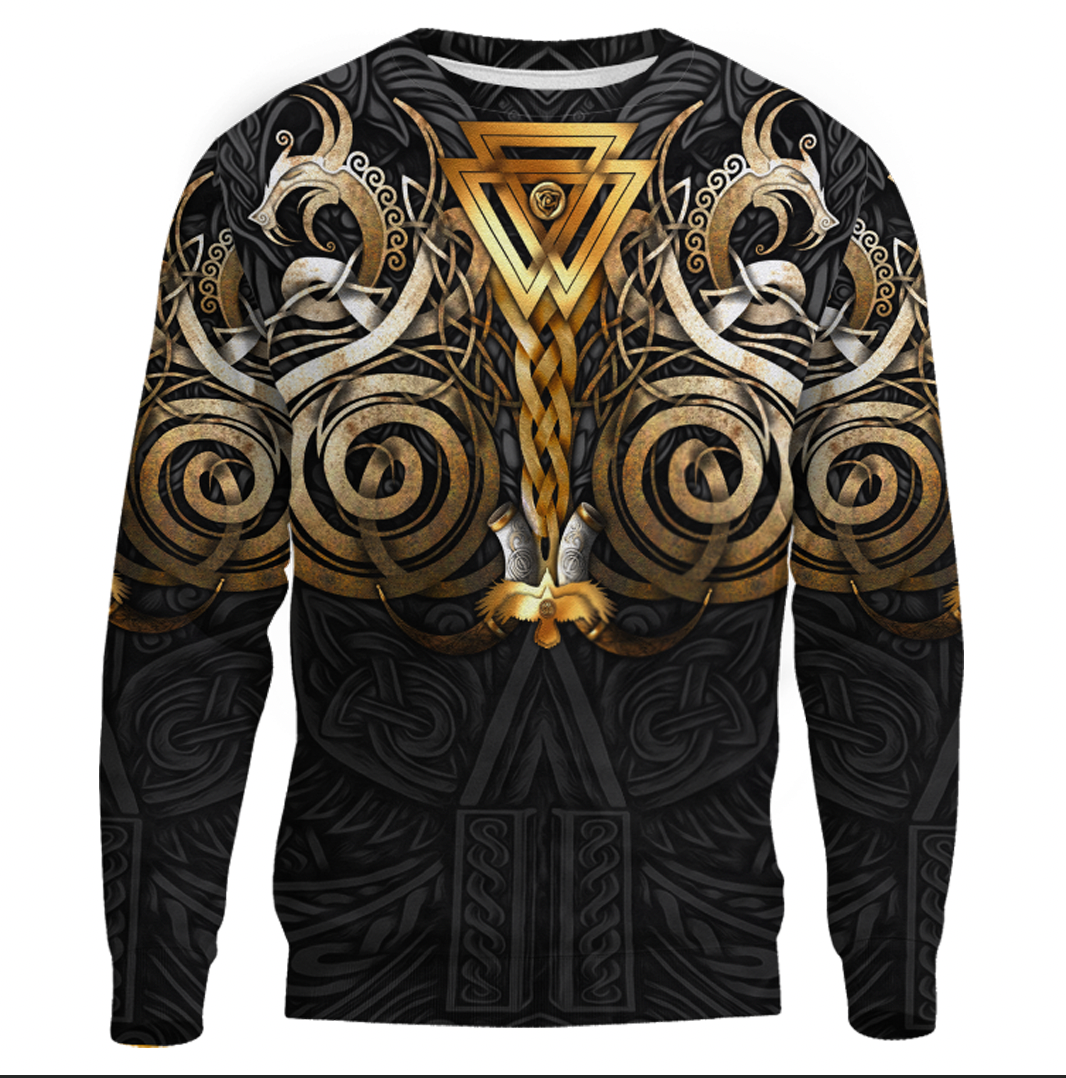 Viking Clothing Viking Valknut Odin Norse Mythology Sweatshirts RLT12 - Wonder Print Shop