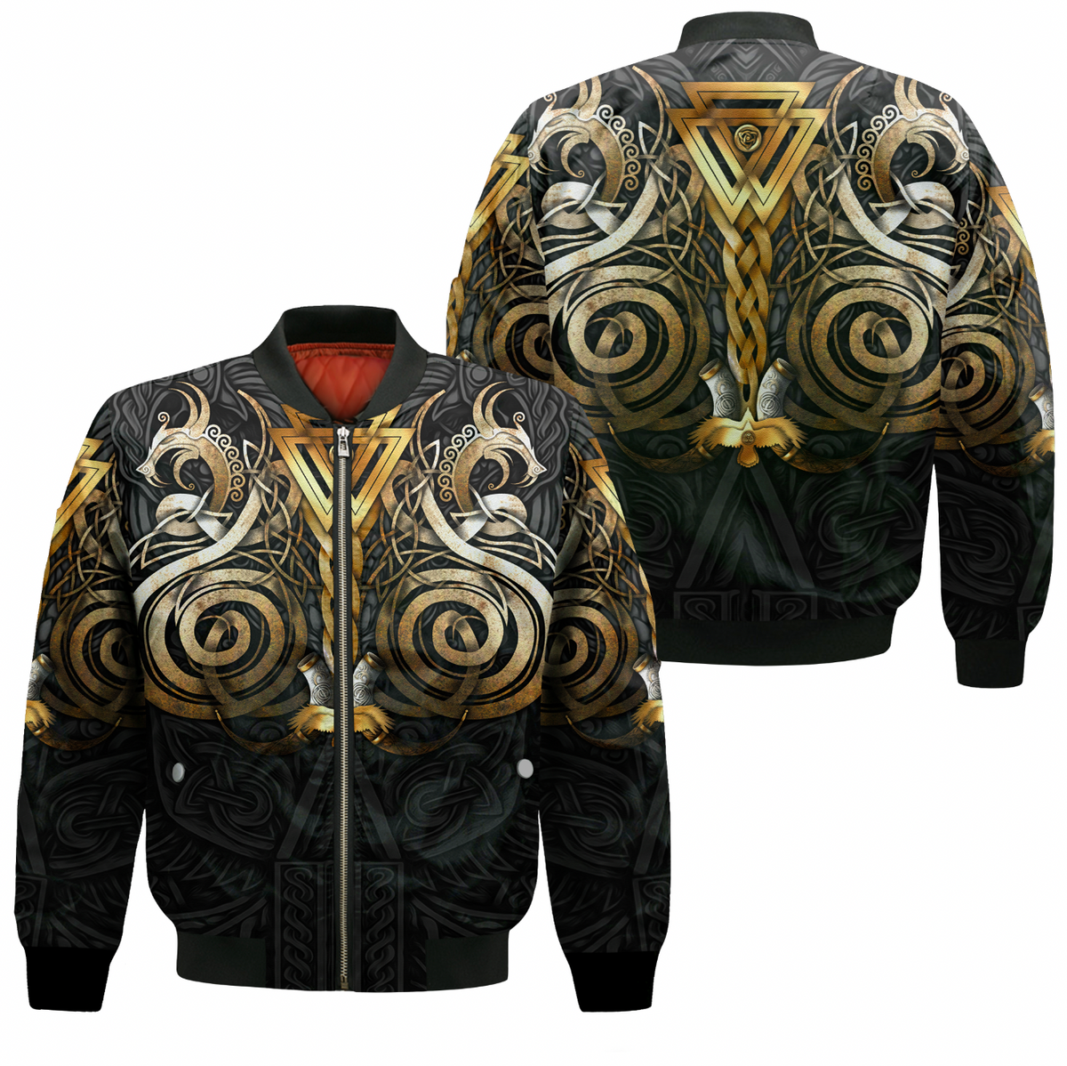 Viking Clothing Viking Valknut Odin Norse Mythology Sleeve Zip Bomber Jacket RLT12 - Wonder Print Shop