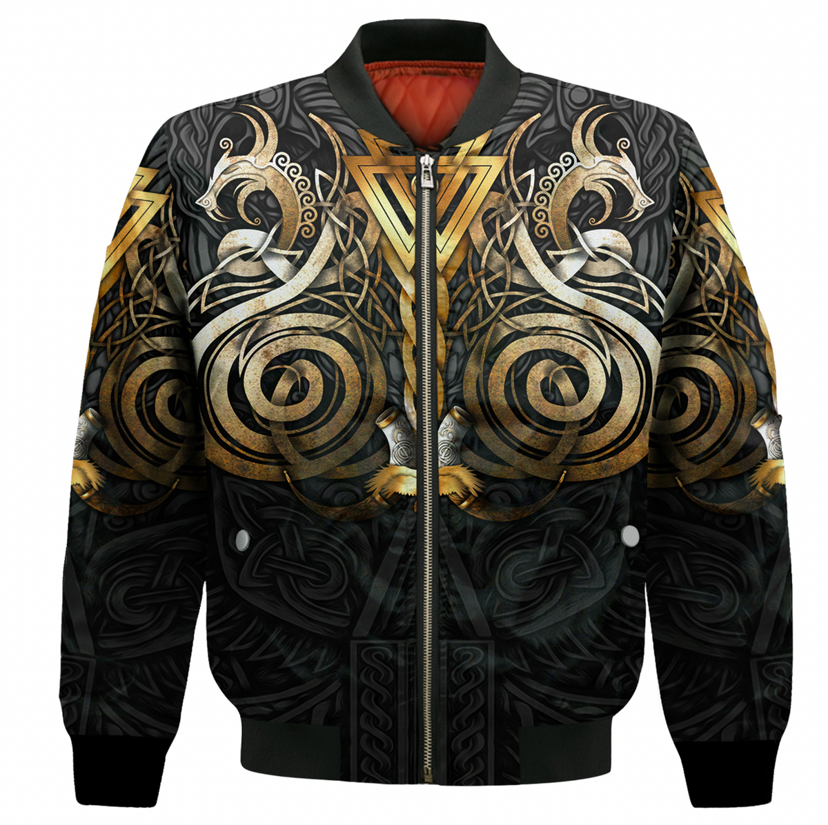 Viking Clothing Viking Valknut Odin Norse Mythology Sleeve Zip Bomber Jacket RLT12 - Wonder Print Shop