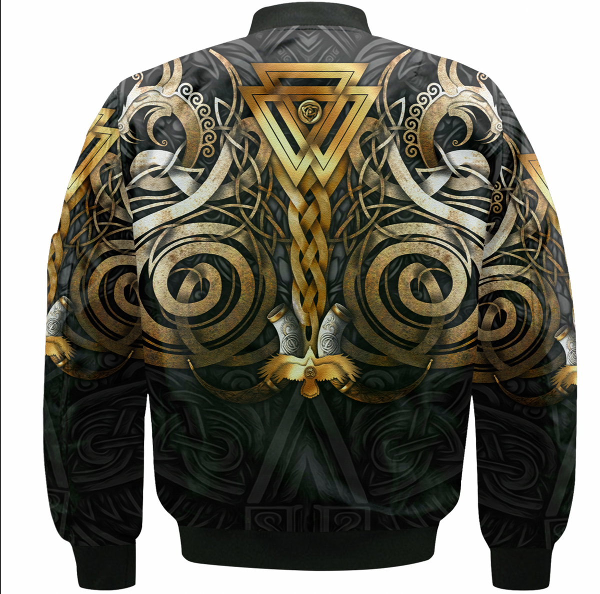 Viking Clothing Viking Valknut Odin Norse Mythology Sleeve Zip Bomber Jacket RLT12 - Wonder Print Shop
