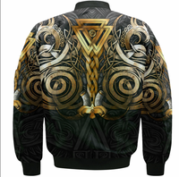 Viking Clothing Viking Valknut Odin Norse Mythology Sleeve Zip Bomber Jacket RLT12 - Wonder Print Shop