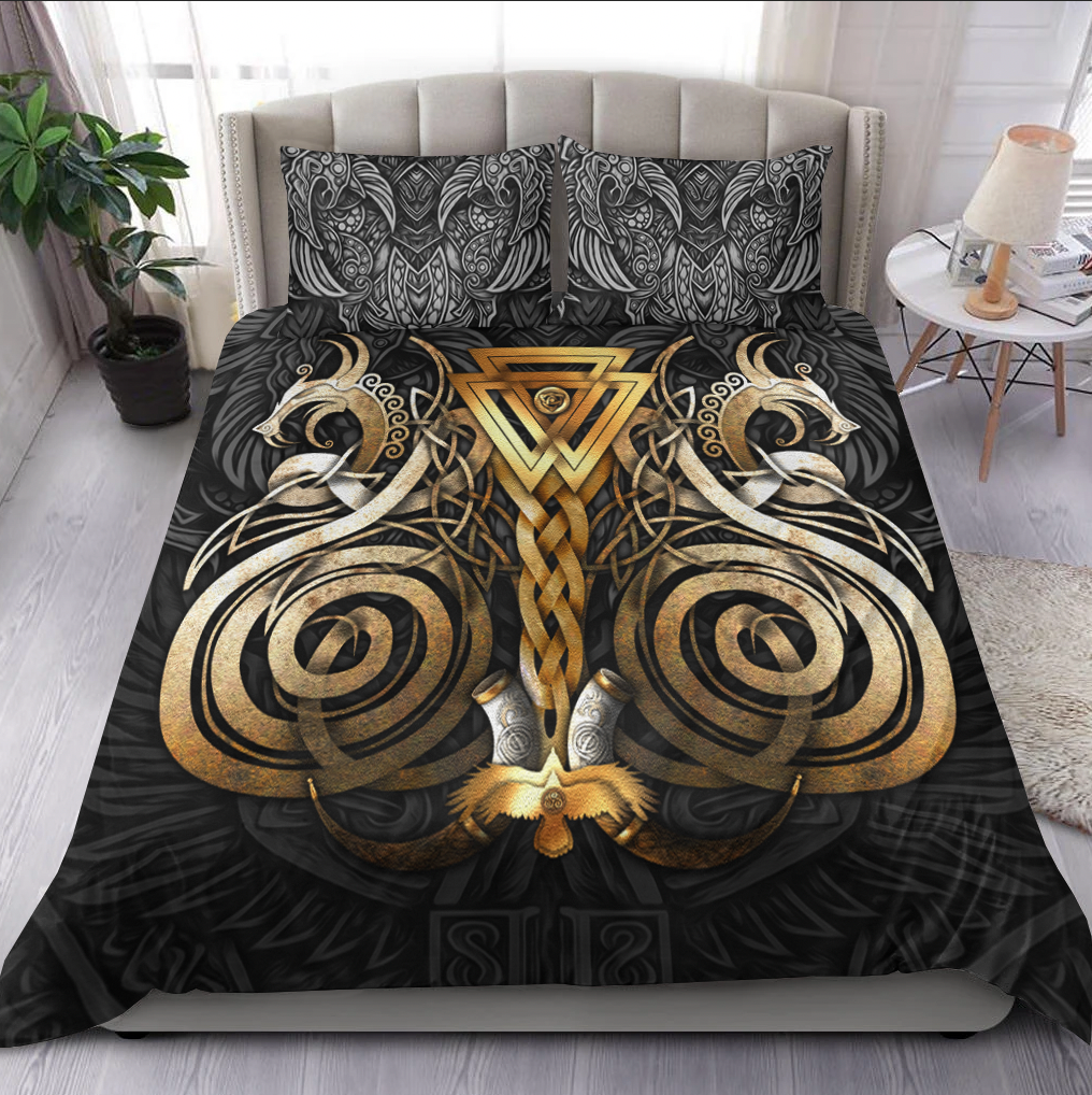 Viking Bedding Set Viking Valknut Odin Norse Mythology RLT12 - Wonder Print Shop
