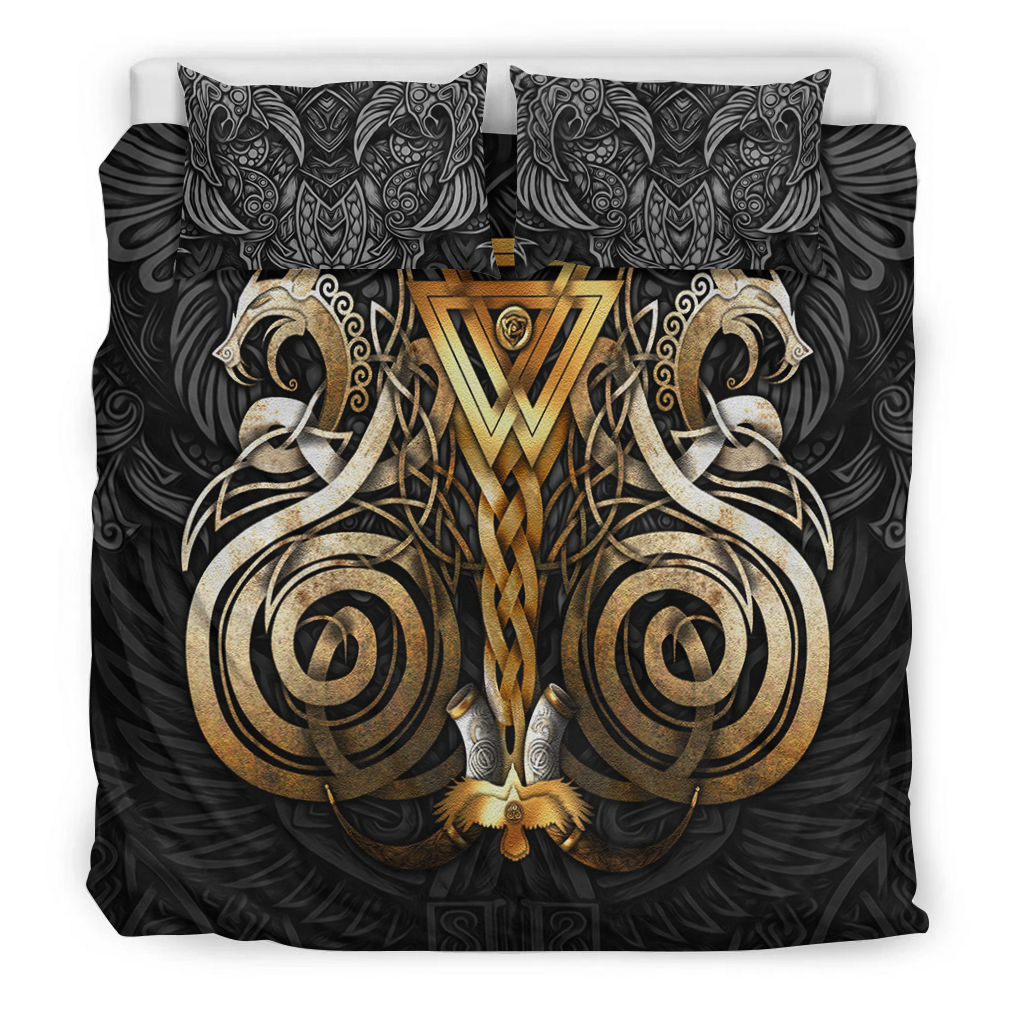 Viking Bedding Set Viking Valknut Odin Norse Mythology RLT12 - Wonder Print Shop