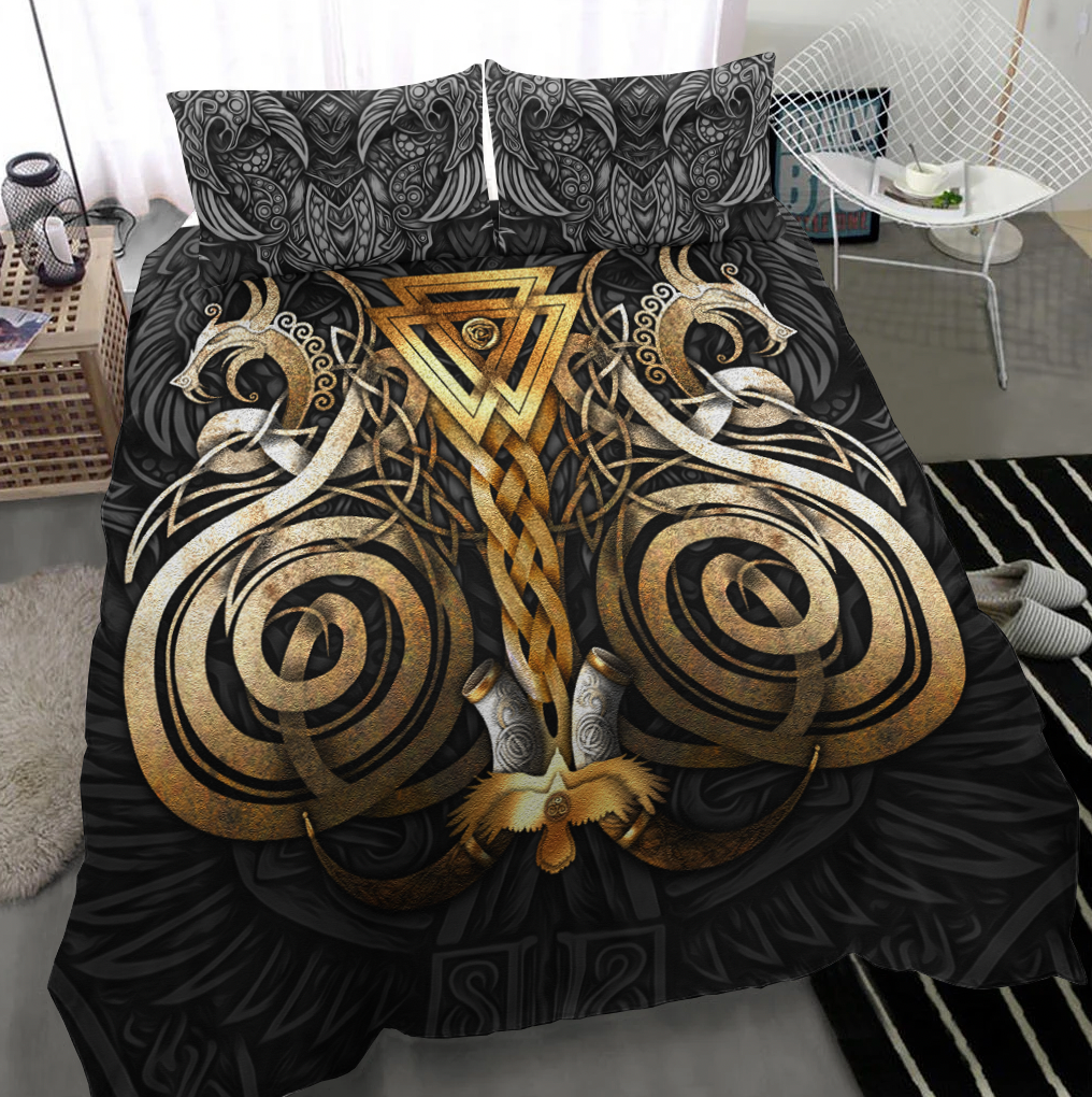 Viking Bedding Set Viking Valknut Odin Norse Mythology RLT12 - Wonder Print Shop