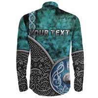 Viking Clothing Viking Cat 3D Long Sleeve Button Shirt RLT12 - Wonder Print Shop