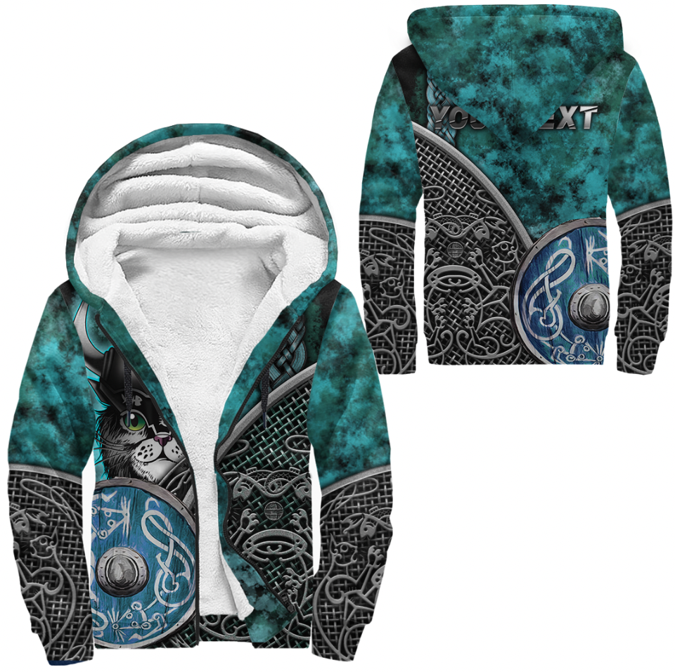 Viking Clothing Viking Cat 3D Sherpa Hoodie RLT12 - Wonder Print Shop