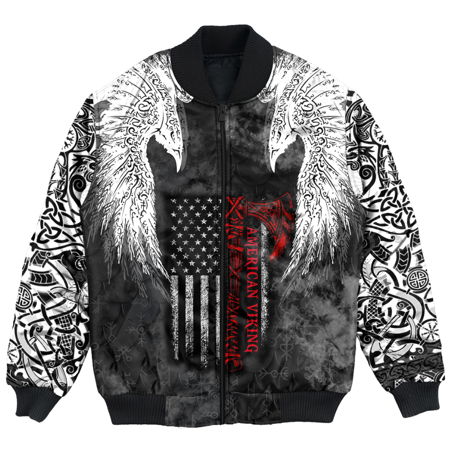 Viking Clothing Viking Mystical Raven American Bomber Jacket RLT12 - Wonder Print Shop