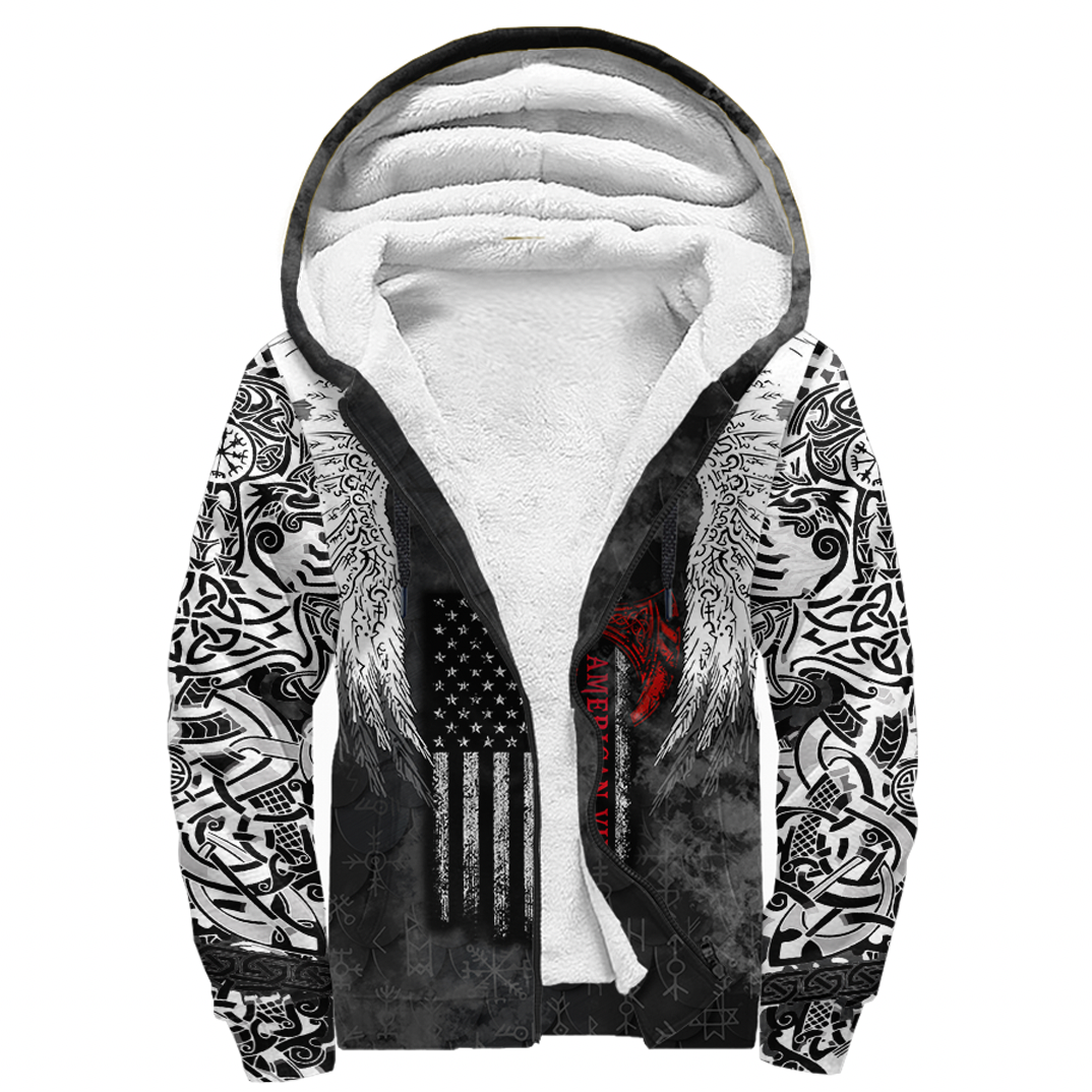 Viking Clothing Viking Mystical Raven American Sherpa Hoodie RLT12 - Wonder Print Shop