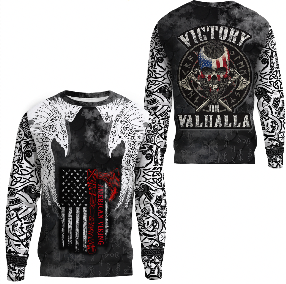 Viking Clothing Viking Mystical Raven American Sweatshirts RLT12 - Wonder Print Shop