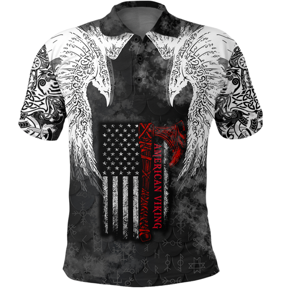 Viking Clothing Viking Mystical Raven American Polo Shirt RLT12 - Wonder Print Shop