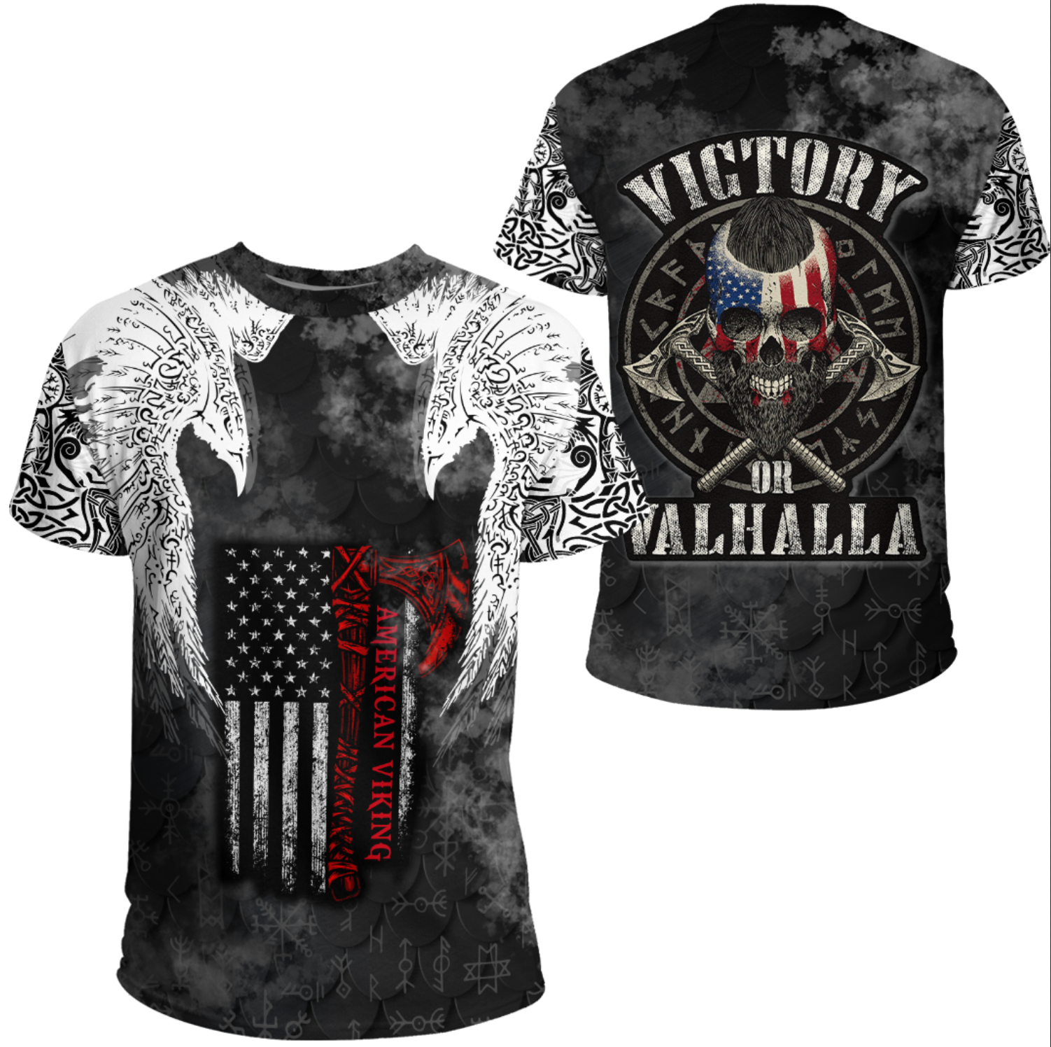 Viking Clothing Viking Mystical Raven American T Shirt RLT12 - Wonder Print Shop