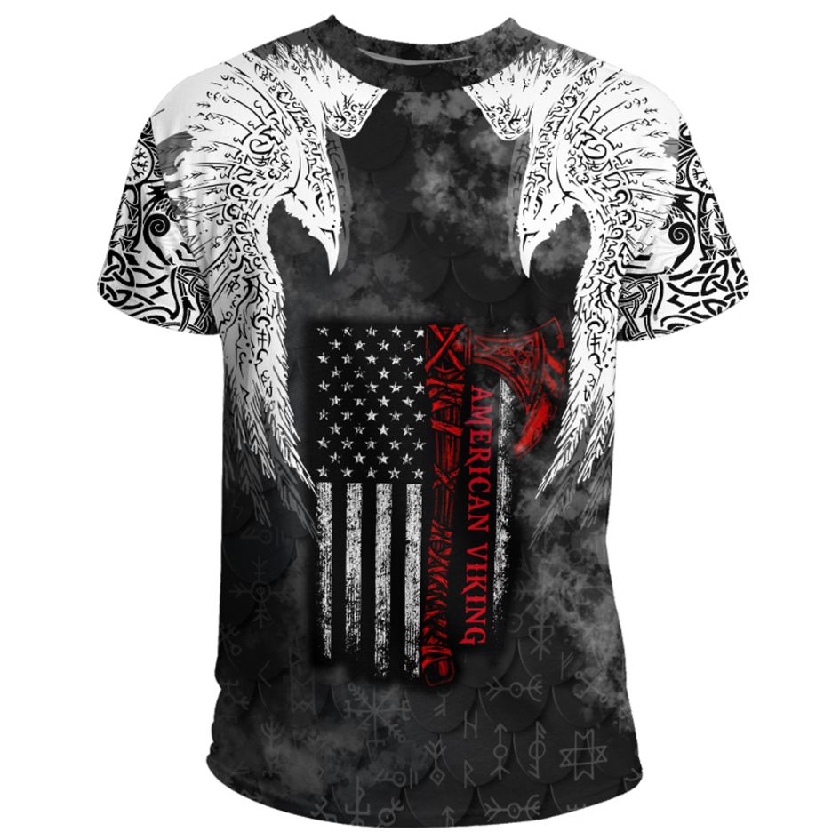 Viking Clothing Viking Mystical Raven American T Shirt RLT12 - Wonder Print Shop