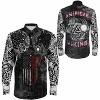 Viking Clothing Hati and Skoll Norse American Viking Long Sleeve Button Shirt RLT12 - Wonder Print Shop