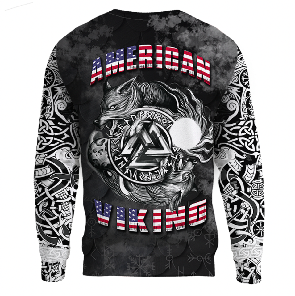 Viking Clothing Hati and Skoll Norse American Viking Sweatshirts RLT12 - Wonder Print Shop