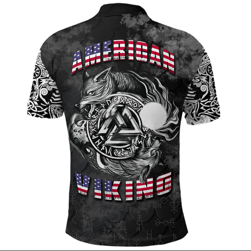 Viking Clothing Hati and Skoll Norse American Viking Polo Shirt RLT12 - Wonder Print Shop