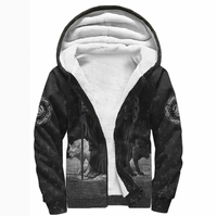 Viking Clothing Viking Odin Raven and Wolf Valknut Sherpa Hoodie RLT12 - Wonder Print Shop