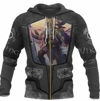 Viking Clothing Armor 3D Style Viking Odin Zip Hoodie RLT12 - Wonder Print Shop