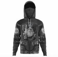 Viking Clothing Armor 3D Style Viking Odin Tattoo Hoodie Gaiter RLT12 - Wonder Print Shop