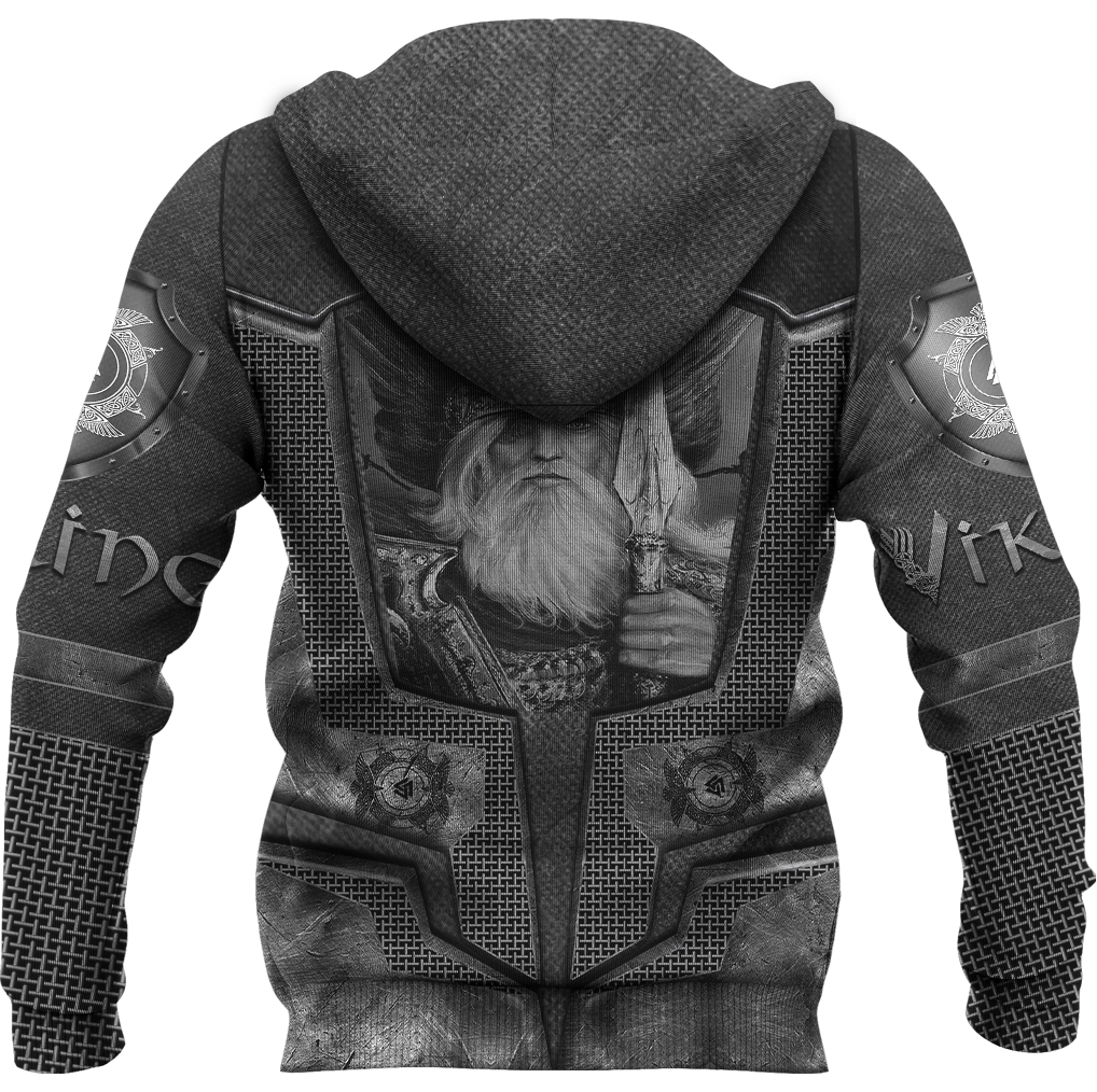 Viking Clothing Armor 3D Style Viking Odin Tattoo Zip Hoodie RLT12 - Wonder Print Shop