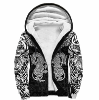 Viking Clothing Viking Dragon and Wolf Tattoo Sherpa Hoodie RLT12 - Wonder Print Shop