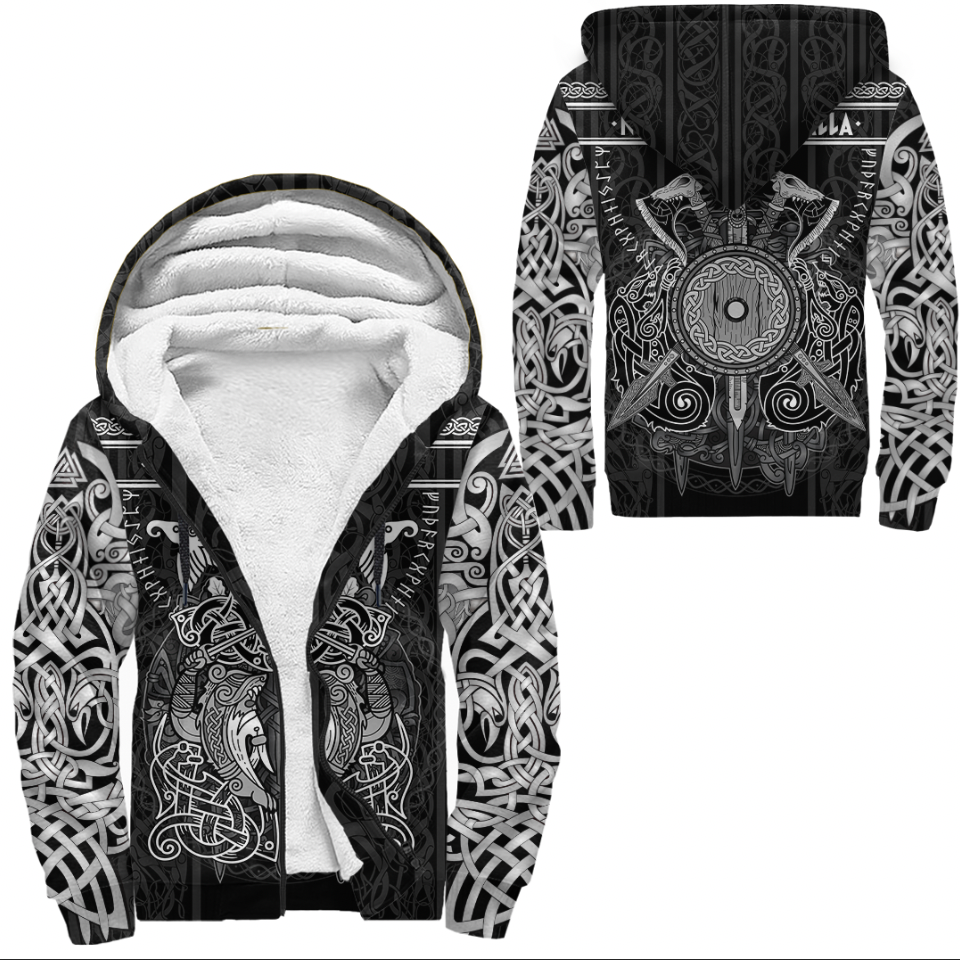Viking Clothing Viking Valknut Valhalla Celtic Sherpa Hoodie RLT12 - Wonder Print Shop