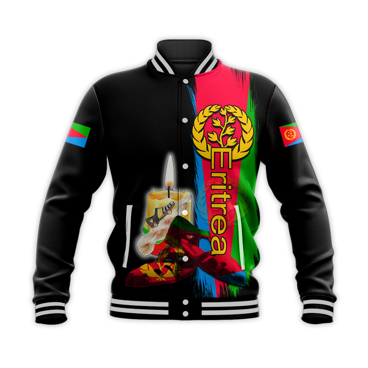 Eritrea Martyrs Day Baseball Jacket In Memory Black Style LT6 - Wonder Print Shop